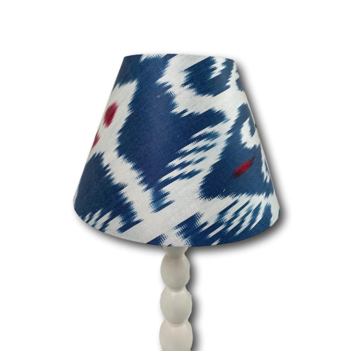 Handmade Ikat Empire Mini Lampshade - Navy Blue with Raspberry Pink - Dia 20 cm