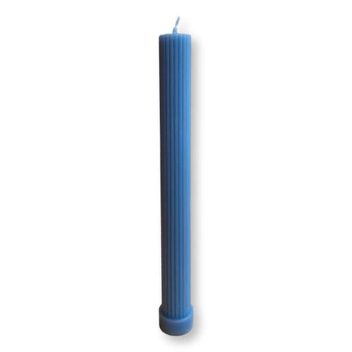 1 x Ribbed Soy Wax Candle, Blue