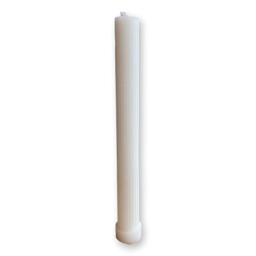 1 x Ribbed Soy Wax Candle, White