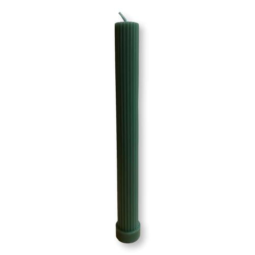 1 x Ribbed Soy Wax Candle, Forest Green