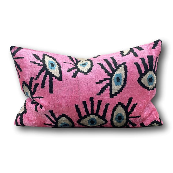 Velvet cushion cover - Candy Pink Eye - 40 x 60 cm