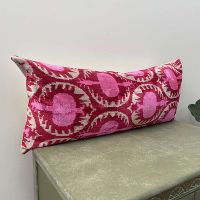 IKAT cushion cover - Pink and Red-  40 x 90 cm