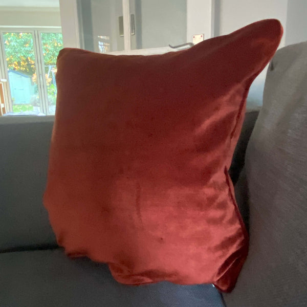 Velvet cushion cover - Cinnamon Red- Velvet -  50 x 50 cm