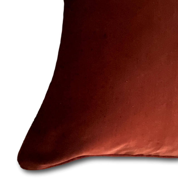 Velvet cushion cover - Cinnamon Red-  30 x 50 cm