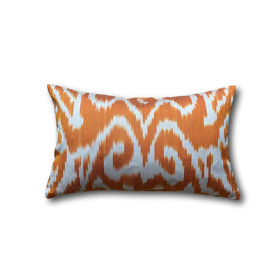 IKAT cushion cover -Bright Orange double sided small- 25 x 40 cm