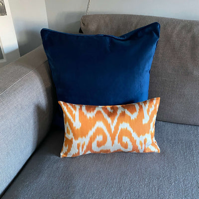 IKAT cushion cover -Bright Orange double sided small- 25 x 40 cm