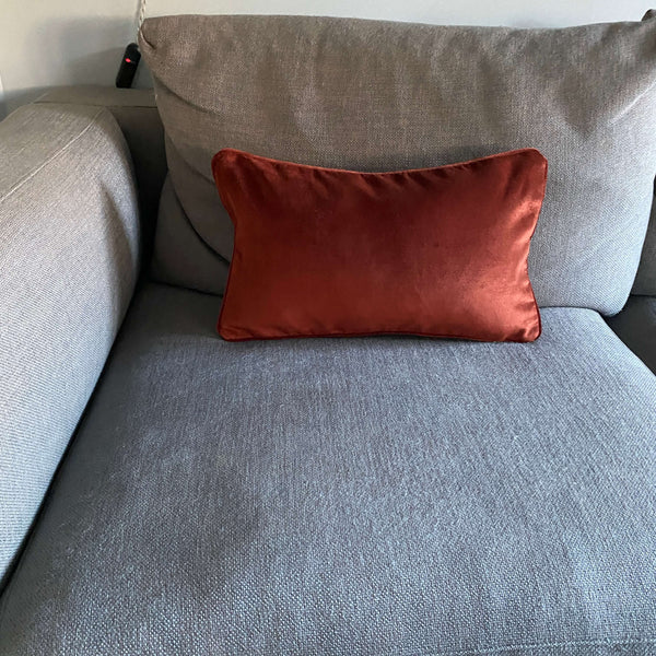 Velvet cushion cover - Cinnamon Red-  30 x 50 cm