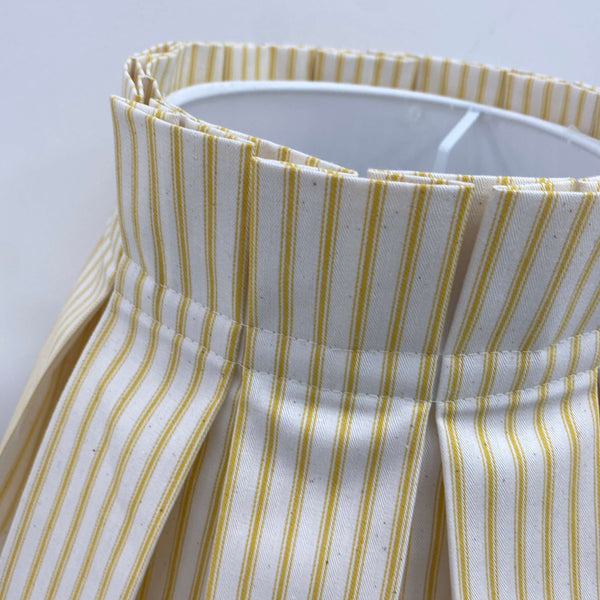 Handmade Box Pleated Lampshade - Yellow Stripes