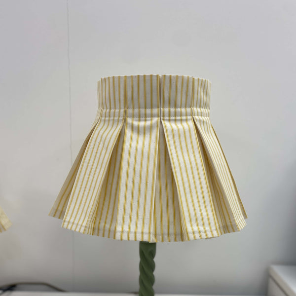 Handmade Box Pleated Lampshade - Yellow Stripes