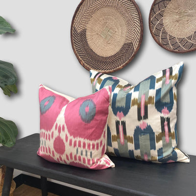 IKAT cushion cover - Pink and Grey - 40 x 40 cm