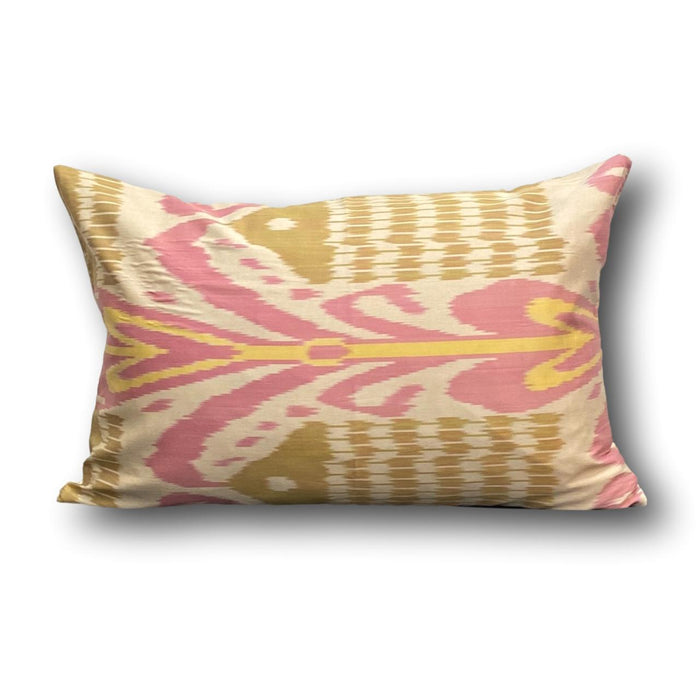 IKAT cushion cover -  Pink and Yellow - 40 x 60 cm