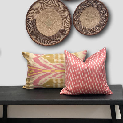 IKAT cushion cover -  Pink and Yellow - 40 x 60 cm