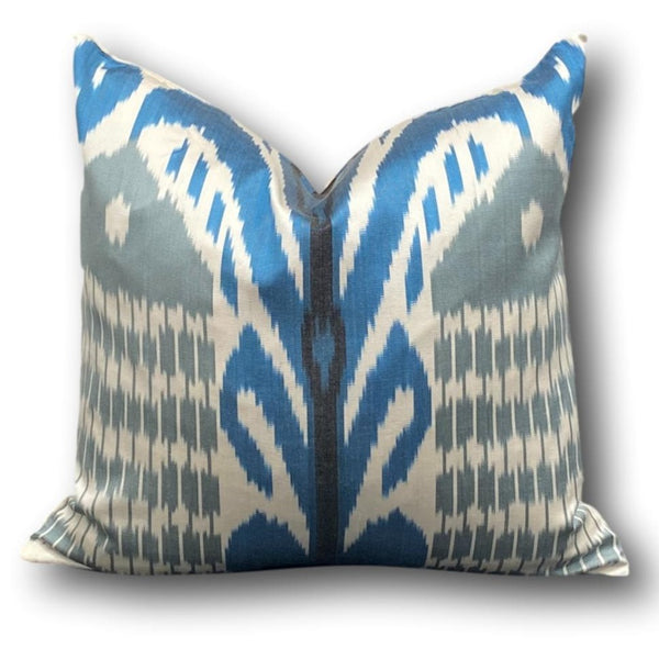 IKAT cushion cover - Blue and Grey - 40 x 40 cm