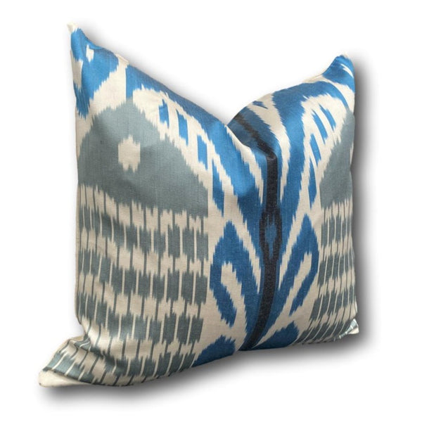 IKAT cushion cover - Blue and Grey - 40 x 40 cm