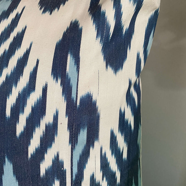 IKAT cushion cover - Navy and Aqua Blue - 50 x 50 cm