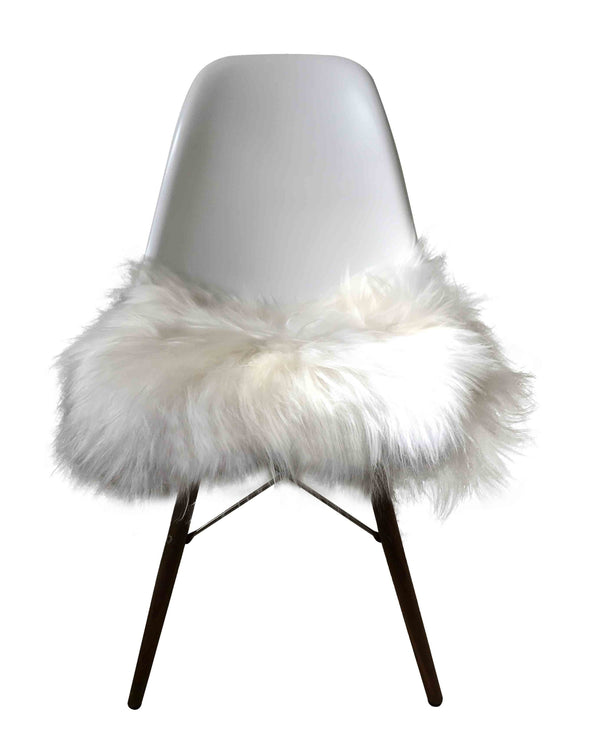 Sheepskin Seat Pad - Icelandic Long Wool - Natural White