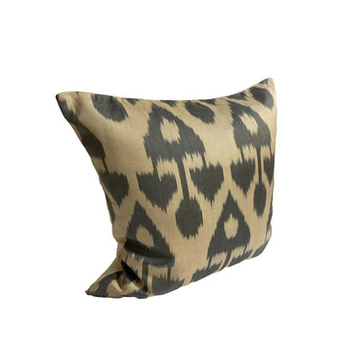 IKAT cushion cover - Grey Tribal on sand colour background- 40 x 40 cm