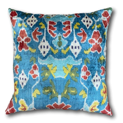 IKAT cushion cover - Blue Velvet -  60 x 60 cm