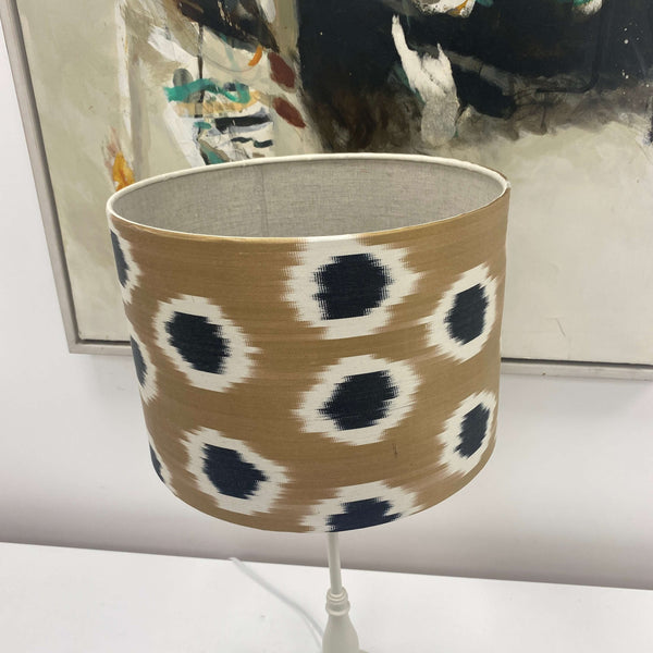 Handmade Ikat Lampshade - Black and Gold - Dia 30 cm