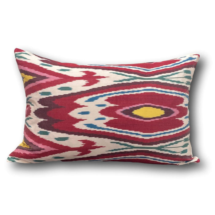 IKAT cushion cover - Red Yellow and Green Kilim - 40 x 60 cm