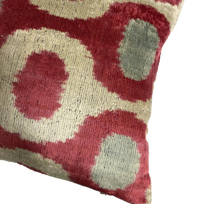 IKAT cushion cover - Pink and Grey Dots - Velvet - 40 x 60 cm
