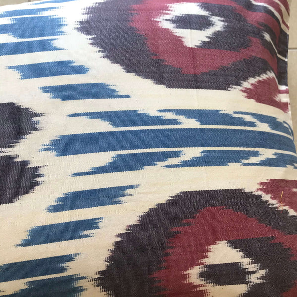 IKAT cushion cover - Double Sided- Blue, Red and Purple 40 x 60 cm