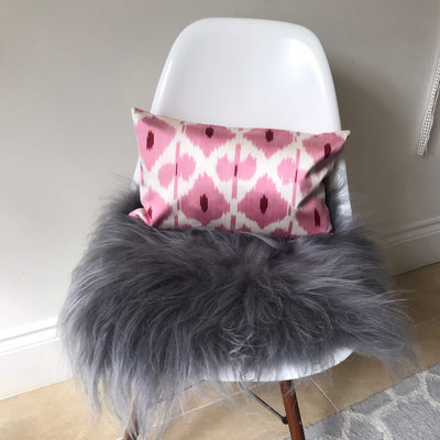 IKAT cushion cover - pink - double sided small - 25 x 40 cm