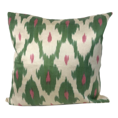IKAT cushion cover - Green and Pink - 50 x 50 cm