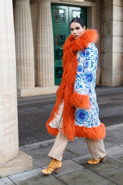 Vintage Suzani Coat - Blue