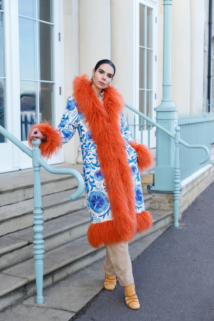 Vintage Suzani Coat - Blue