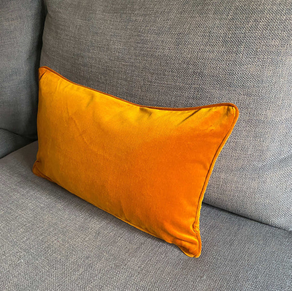 Velvet cushion cover - Orange - Velvet -  30 x 50 cm
