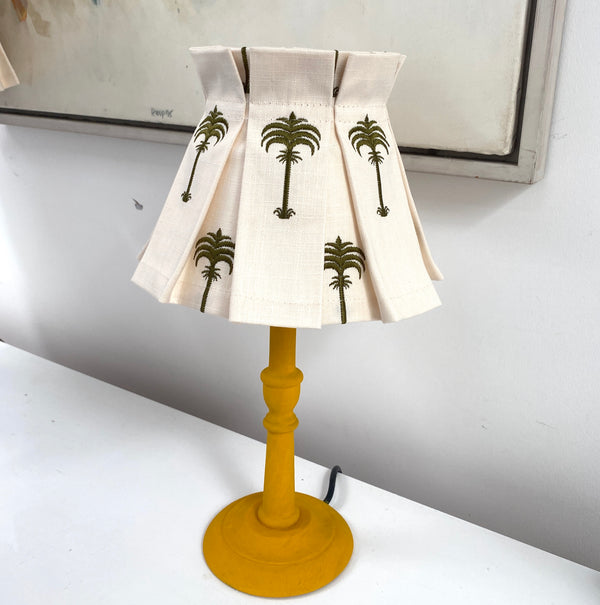 Eva Box Pleated Lampshade - Palm - Dia 19 cm