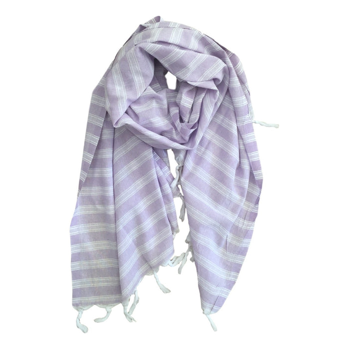 Pastel Striped Cotton Scarves - Lilac - my little wish
