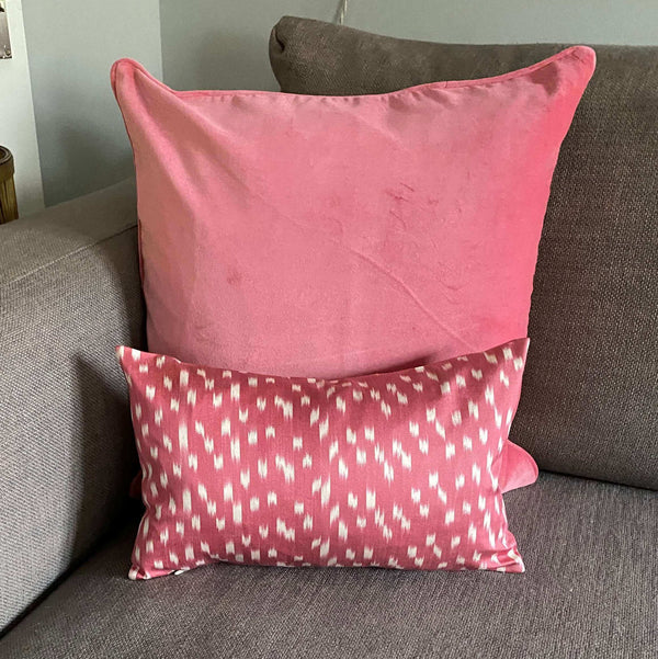 IKAT cushion cover -Pink Confetti - Double sided small  25 x 40 cm