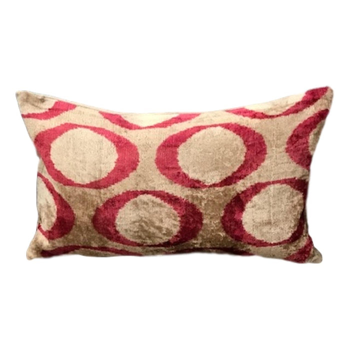 IKAT cushion cover - Pink - Velvet - 30 x 50 cm