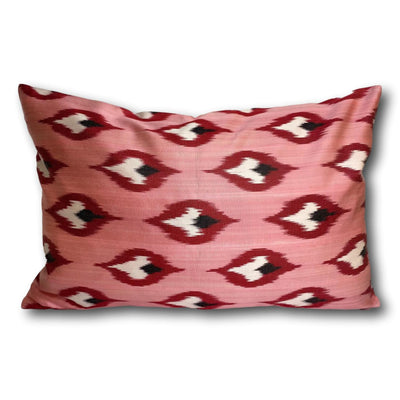IKAT cushion cover - Red and Pink Hearts - 40 x 60 cm