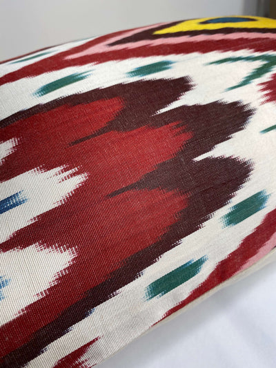 IKAT cushion cover - Red Yellow and Green Kilim - 40 x 60 cm