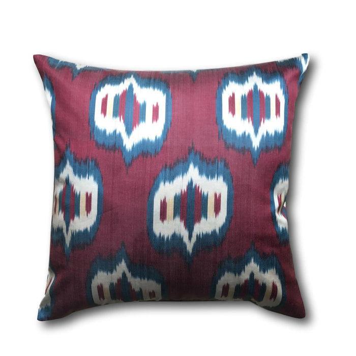IKAT cushion cover - Red and Blue Eyes 50 x 50 cm