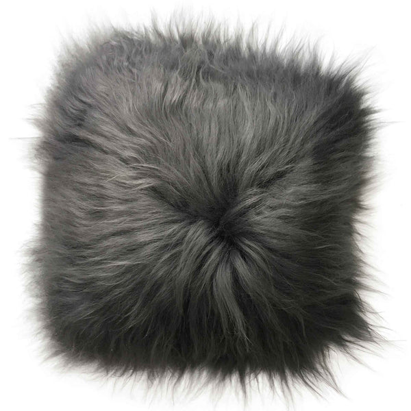 Sheepskin Cushion - Icelandic Long Wool - Grey