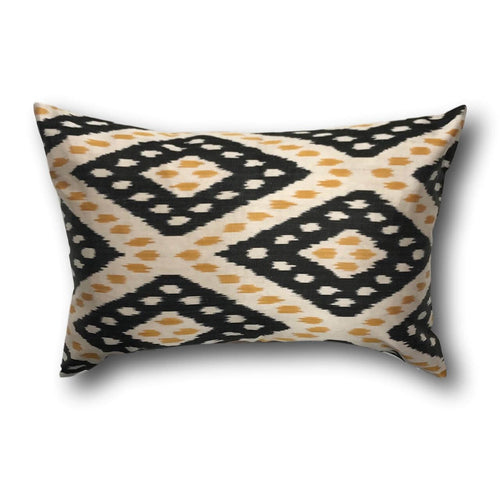 IKAT cushion cover - Black and Yellow - 40 x 60 cm