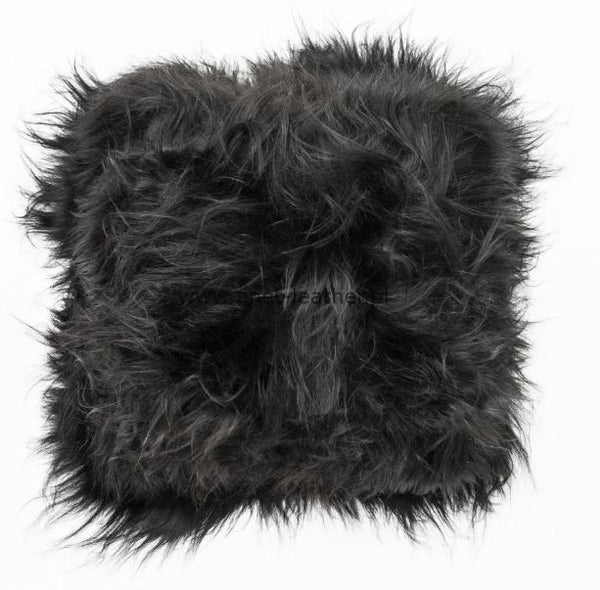 Sheepskin Cushion - Icelandic Long Wool - Natural Black