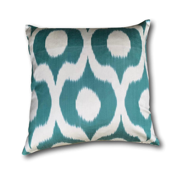 IKAT cushion cover - Teal Blue - 50 x 50 cm