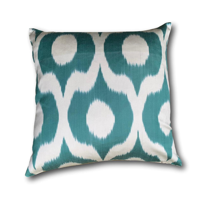 IKAT cushion cover - Teal Blue - 50 x 50 cm