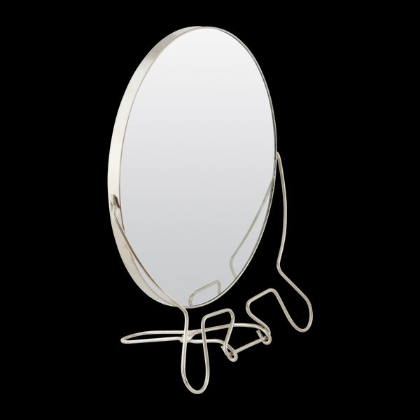 meraki steel mirror with steel finish, 25 cm
