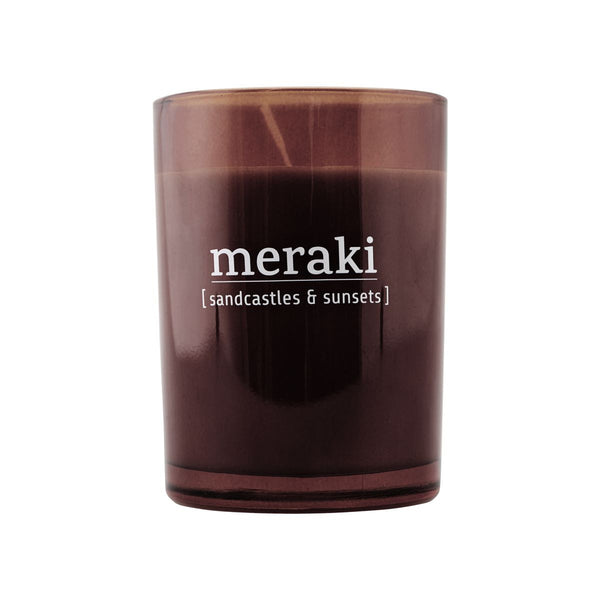 Meraki scented candle with a sandcastle and sunsets scent - mkap031