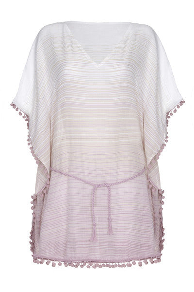 Front Pompom Beach Kaftan in Pink from my little wish