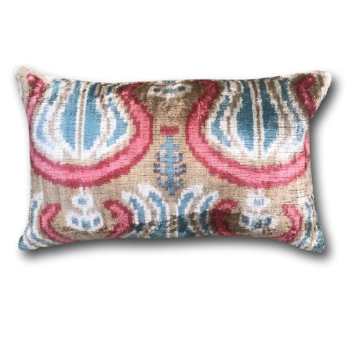 Velvet IKAT cushion cover - Tulip -  30 x 50 cm